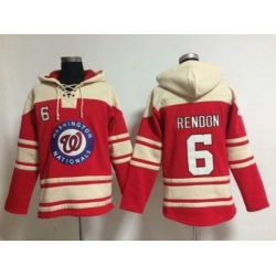 MLB washington nationals #6 rendon red[pullover hooded sweatshirt]