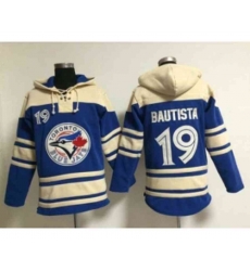 MLB Toronto Blue jays #19 bautista blue Sawyer Hooded Sweatshirt jerseys