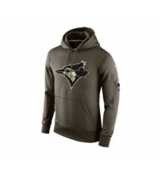 Men Toronto Blue Jays Nike Olive Salute To Service KO Performance Hoodie