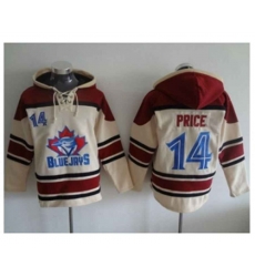 Toronto Blue Jays #14 David Price Cream Sawyer Hooded Sweatshirt MLB Hoodie