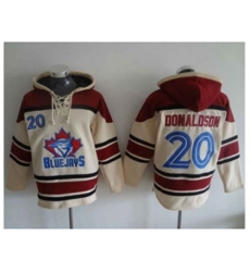 Toronto Blue Jays #20 Josh Donaldson Cream Sawyer Hooded Sweatshirt MLB Hoodie