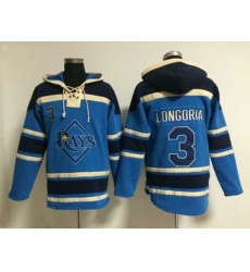 MLB Tampa Bay Rays #3 Longoria blue jerseys[pullover hooded sweatshirt]