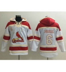 St. Louis Cardinals #6 Stan Musial White Sawyer Hooded Sweatshirt Baseball Hoodie