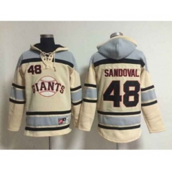 mlb jerseys san francisco giants #48 sandoval cream[pullover hooded sweatshirt]