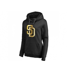 Women San Diego Padres Gold Collection Pullover Hoodie Black