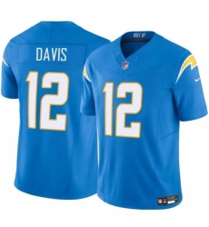 Los Angeles Chargers #12 Derius Davis Blue 2024 F U S E Vapor Limited Stitched Football Jersey