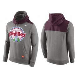 Philadelphia Phillies Nike Gray Cooperstown Collection Hybrid Pullover Hoodie