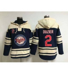 mlb jerseys minnesota twins #2 dozier blue[pullover hooded sweatshirt][dozier]
