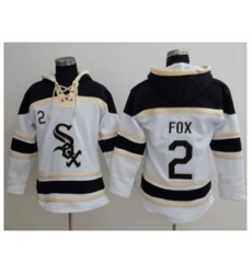 Chicago White Sox #2 Nellie Fox White Sawyer Hooded Sweatshirt Baseball Hoodie