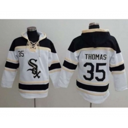 Chicago White Sox #35 Frank Thomas White Sawyer Hooded Sweatshirt Baseball Hoodie