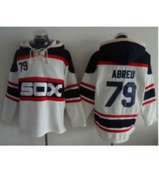 Chicago White Sox #79 Jose Abreu White Sawyer Hooded Sweatshirt Alternate Home MLB Hoodie
