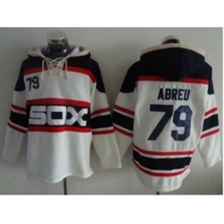 Chicago White Sox #79 Jose Abreu White Sawyer Hooded Sweatshirt Alternate Home MLB Hoodie