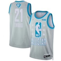 2022 All Star #21 Joel Embiid Blue Eastern Conference Gray Eastern Conference Basketball Jersey 2022 All Star #21 Joel Embiid Blue Eastern Conference Gray Eastern Conference Basketball Jersey