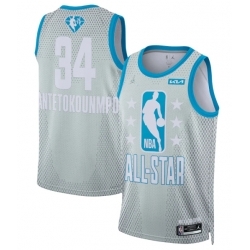2022 All Star #34 Giannis Antetokounmpo Gray Basketball Jersey 2022 All Star #34 Giannis Antetokounmpo Gray Basketball Jersey