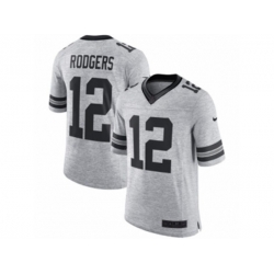 Green Bay Packers #12 Aaron Rodgers Limited Gray Gridiron II NFL Jersey