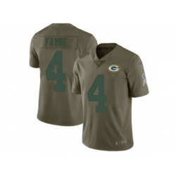 Green Bay Packers #4 Brett Favre Limited Olive 2017 Salute to Service NFL Jersey