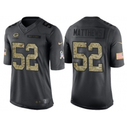Green Bay Packers #52 Clay Matthews Stitched Black NFL Salute to Service Limited Jerseys