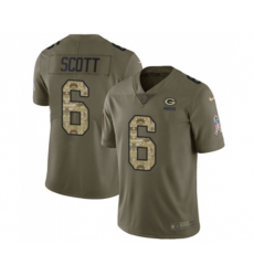Green Bay Packers #6 JK Scott Limited Olive Camo 2017 Salute to Service Football Jersey