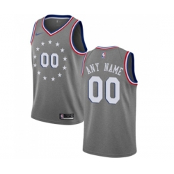 Philadelphia 76ers Customized Swingman Gray Basketball Jersey - City Edition