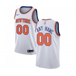 New York Knicks Customized Swingman White Basketball Jersey - Association Edition