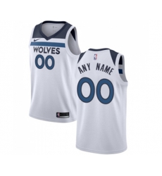 Minnesota Timberwolves Customized Swingman White Basketball Jersey - Association Edition