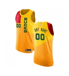 Milwaukee Bucks Customized Authentic Yellow Basketball Jersey - City Edition