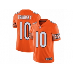 Chicago Bears #10 Mitchell Trubisky Vapor Untouchable Limited Orange Rush NFL Jersey
