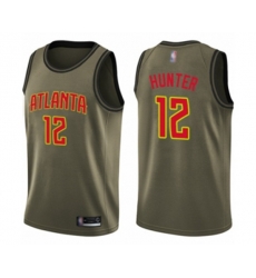 Atlanta Hawks #12 DeAndre Hunter Swingman Green Salute to Service Basketball Jersey