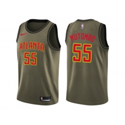 Atlanta Hawks #55 Dikembe Mutombo Green Salute to Service NBA Swingman Jersey