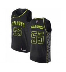 Atlanta Hawks #55 Dikembe Mutombo Swingman Black NBA Jersey - City Edition