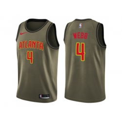 Nike Atlanta Hawks #4 Spud Webb Green Salute to Service NBA Swingman Jersey