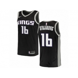 Sacramento Kings #16 Peja Stojakovic Swingman Black NBA Jersey Statement Edition