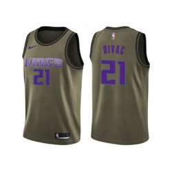 Sacramento Kings #21 Vlade Divac Green Salute to Service NBA Swingman Jersey