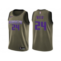 Sacramento Kings #24 Buddy Hield Green Salute to Service NBA Swingman Jersey
