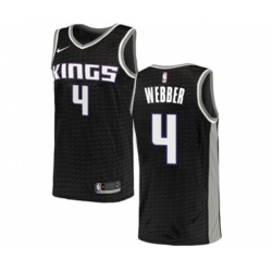 Sacramento Kings #4 Chris Webber Swingman Black NBA Jersey Statement Edition