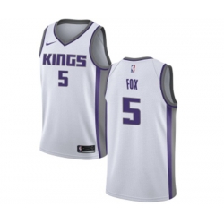 Sacramento Kings #5 DeAaron Fox Swingman White NBA Jersey - Association Edition