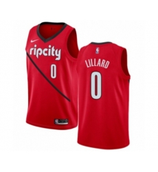 Portland Trail Blazers #0 Damian Lillard Red Swingman Jersey - Earned Edition