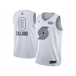 Portland Trail Blazers #0 Damian Lillard White NBA Jordan Swingman 2018 All-Star Game Jersey