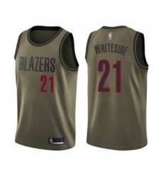Portland Trail Blazers #21 Hassan Whiteside Swingman Green Salute to Service Basketball Jersey