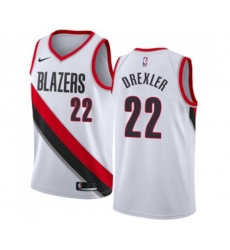 Portland Trail Blazers #22 Clyde Drexler Swingman White Home NBA Jersey - Association Edition