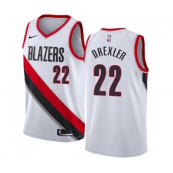 Portland Trail Blazers #22 Clyde Drexler Swingman White Home NBA Jersey - Association Edition