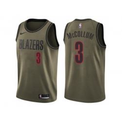 Portland Trail Blazers #3 C.J. McCollum Green Salute to Service NBA Swingman Jersey