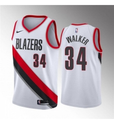 Portland Trail Blazers #34 Jabari Walker White Association Edition Stitched Basketball Jersey