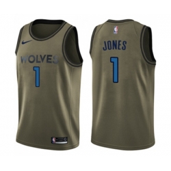 Minnesota Timberwolves #1 Tyus Jones Swingman Green Salute to Service NBA Jersey