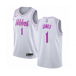 Minnesota Timberwolves #1 Tyus Jones White Swingman Jersey - Earned Edition