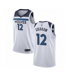 Minnesota Timberwolves #12 Treveon Graham Swingman White Basketball Jersey - Association Edition