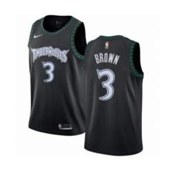 Minnesota Timberwolves #3 Anthony Brown Swingman Black Hardwood Classics Jersey