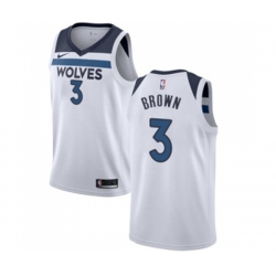 Minnesota Timberwolves #3 Anthony Brown Swingman White NBA Jersey - Association Edition