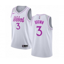 Minnesota Timberwolves #3 Anthony Brown White Swingman Jersey - Earned Edition