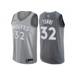 Minnesota Timberwolves #32 Karl-Anthony Towns Gray NBA Swingman City Edition Jersey